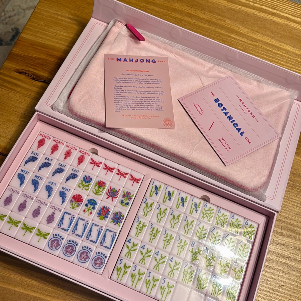 The Mahjong Line Paris Pink Botanical Tiles - New
